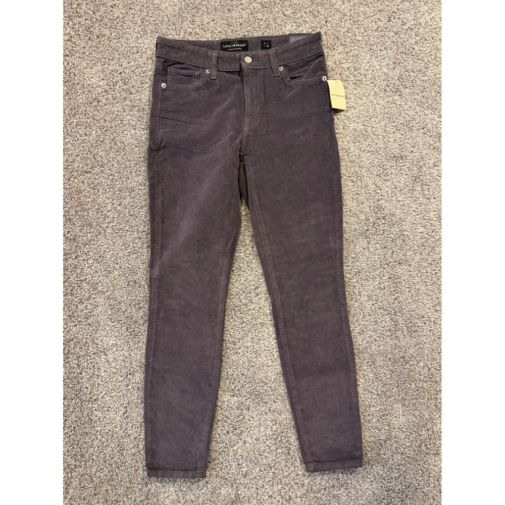 Lucky‎ Brand Pants Womens 2/26 Gray Ava Skinny Corduroy Pants Plum